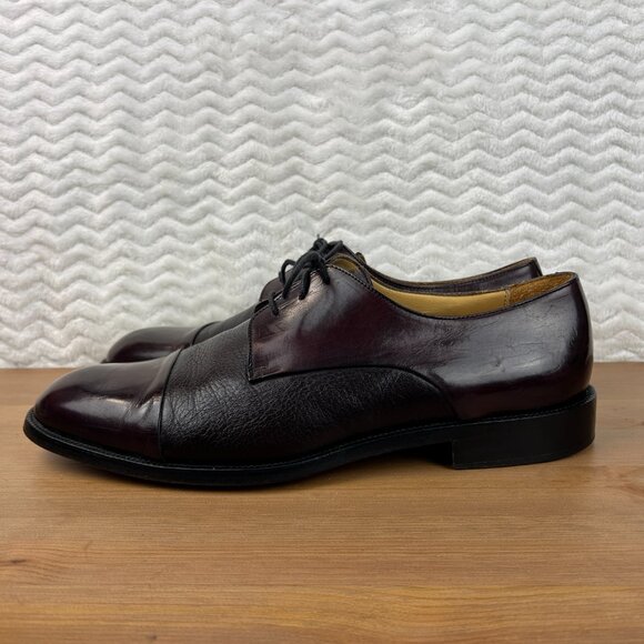 JOHNSTON & MURPHY CELLINI DEERSKIN CAPTOE Derby SIZE 9.5 M - MADE IN ITALY - Picture 6 of 14